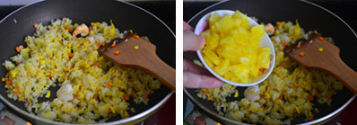 菠萝鲜虾炒饭的做法步骤5
