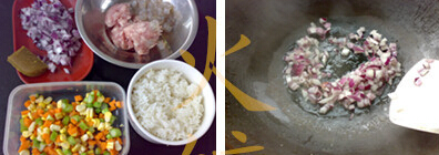 咖喱湿炒饭步骤1-2