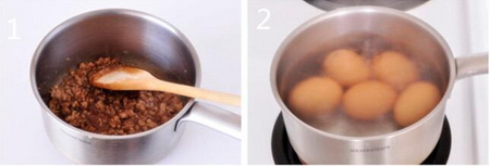 肉沫卤蛋的做法步骤1-2